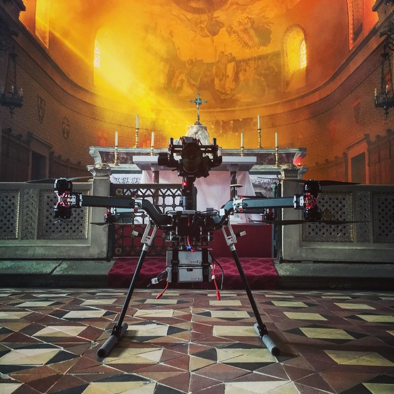 drone inside byzantine church france filmmaking film